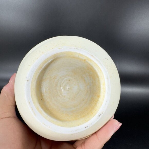 Vintage Hand Made Stoneware Pottery Vase Vessel Shell Swirl Pattern Hand Crafted - Picture 6 of 15